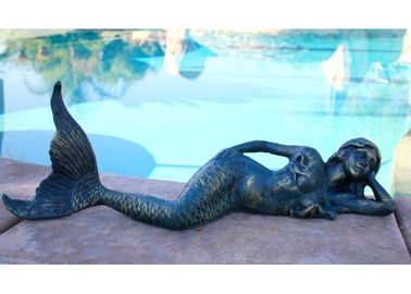 Un bon prix. Décoration extérieure moderne de piscine de sculpture en sirène de bronze en métal de bâti en ligne