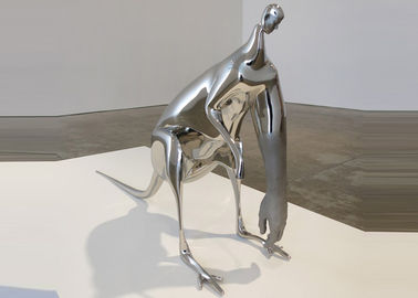Un bon prix. Tête humaine animale et mains en acier inoxydable d'art de kangourou moderne de sculpture en ligne