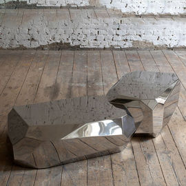 Un bon prix. Acier inoxydable poli par décor à la maison superbe de sculpture en banc en tant que paysage parfait en ligne