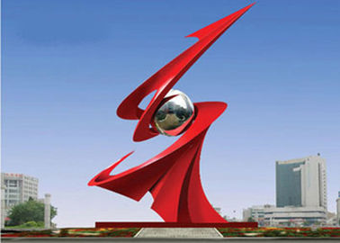 Un bon prix. Sculpture monumentale peinte grand par rouge en acier inoxydable pour décoratif extérieur en ligne