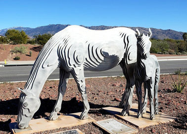 Un bon prix. Finition animale de Matt d'acier inoxydable de sculpture en abrégé sur grandeur nature cheval en ligne