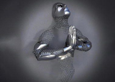 Un bon prix. Finition figurative de Matt de sculptures en art d'acier inoxydable d'homme du mur 3d de décor à la maison en ligne