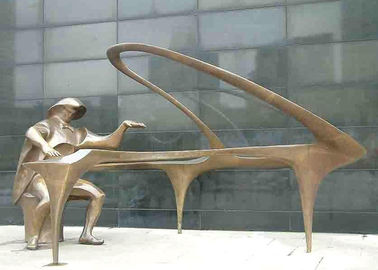 Sculpture en bronze faite sur commande en pianiste de statue de pianiste de décoration d'Art moderne de décoration