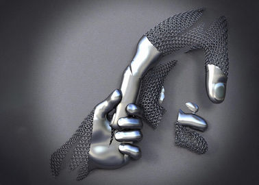 Un bon prix. Finition de Matt de sculpture en mur en métal de l'acier inoxydable 3D de conception de mains d'amour en ligne