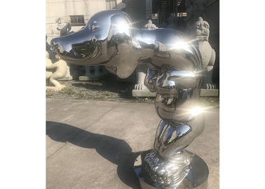 Un bon prix. Sculpture en acier en chien en métal de décoration, sculpture en chien d'acier inoxydable en ligne