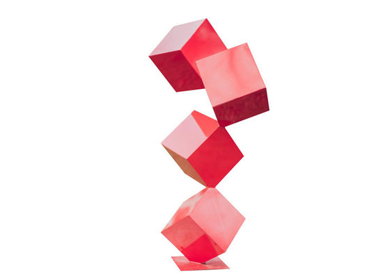Le contemporain fait sur commande de couleur a peint la sculpture à gradins en cube en acier inoxydable