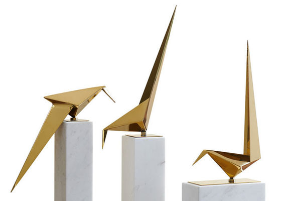 Un bon prix. Origami poli Crane Sculpture For Interior Decoration d'acier inoxydable en ligne