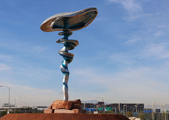 Un bon prix. Sculpture élevée en paysage d'acier inoxydable d'OEM 300cm en ligne