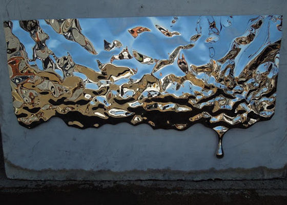 Un bon prix. sculpture en mur d'acier inoxydable de miroir de longueur de 150cm 250cm en ligne