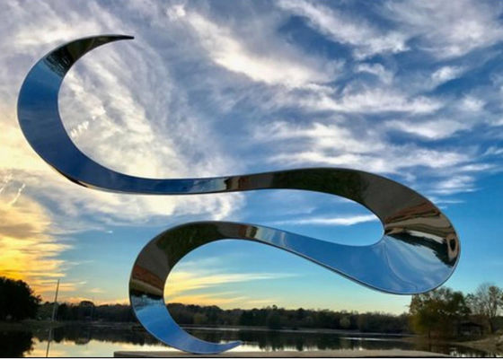 Sculpture abstraite polie moderne en acier inoxydable d'ODM