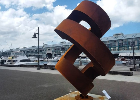 Grand Rusty Abstract Corten Steel Sculpture pour le jardin