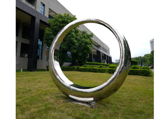 Un bon prix. Acier inoxydable extérieur moderne poli Ring Sculpture en ligne