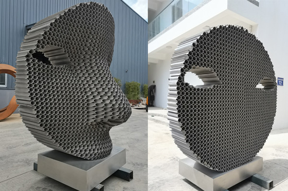 Un bon prix. Haute abstraite de la sculpture 200cm en visage de Matt Finish Modern Stainless Steel en ligne