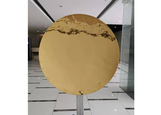 Un bon prix. Sculpture d'or décorative en miroir d'acier inoxydable de mur en ligne