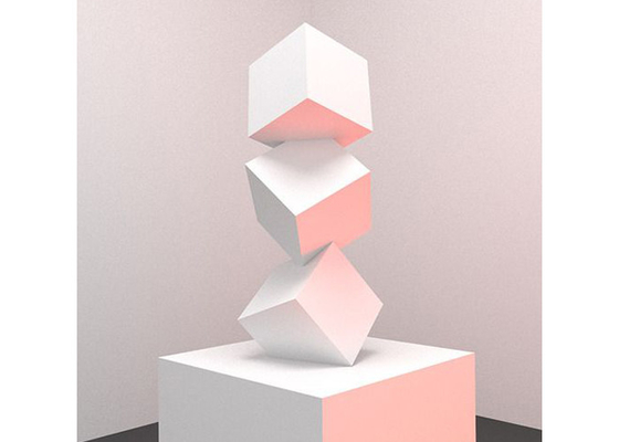 Un bon prix. Sculpture en acier inoxydable de la conception 304 de la géométrie avec la finition peinte blanche en ligne