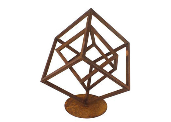 Un bon prix. sculpture géométrique en métal d'acier de Corten de taille de 200cm pour la décoration de jardin en ligne
