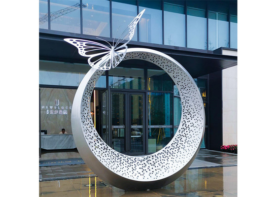 Un bon prix. Sculpture extérieure en papillon d'acier inoxydable de décoration grande avec la lumière en ligne